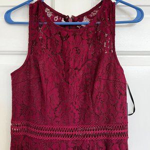 Lulus Music of the Heart lace dress burgundy Size S New With Tags, holiday dress